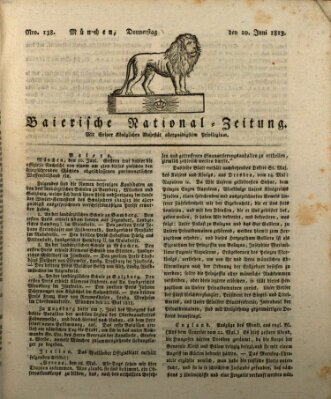 Baierische National-Zeitung Donnerstag 10. Juni 1813