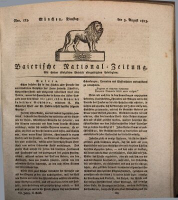 Baierische National-Zeitung Dienstag 3. August 1813