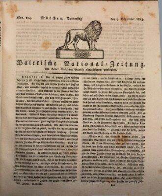 Baierische National-Zeitung Donnerstag 9. September 1813