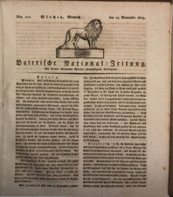 Baierische National-Zeitung Mittwoch 15. September 1813