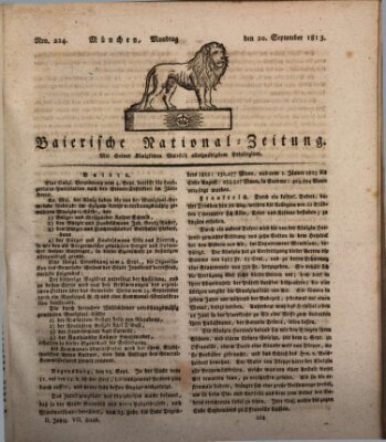 Baierische National-Zeitung Montag 20. September 1813