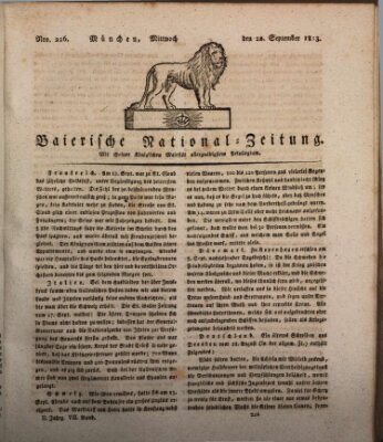 Baierische National-Zeitung Mittwoch 22. September 1813