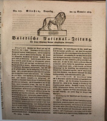 Baierische National-Zeitung Donnerstag 23. September 1813