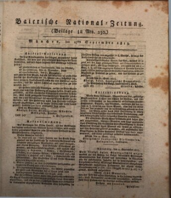 Baierische National-Zeitung Montag 27. September 1813