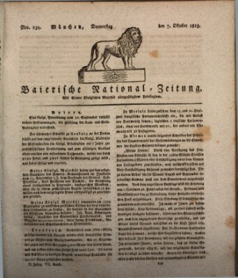 Baierische National-Zeitung Donnerstag 7. Oktober 1813