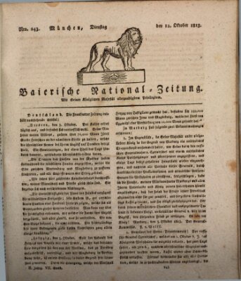 Baierische National-Zeitung Dienstag 12. Oktober 1813