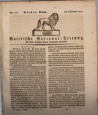 Baierische National-Zeitung Montag 1. November 1813