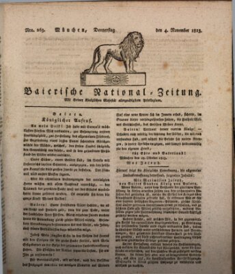 Baierische National-Zeitung Donnerstag 4. November 1813