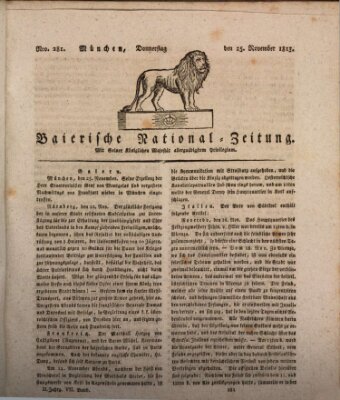 Baierische National-Zeitung Donnerstag 25. November 1813