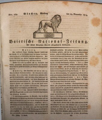 Baierische National-Zeitung Montag 29. November 1813