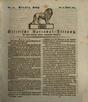 Baierische National-Zeitung Montag 17. Januar 1814