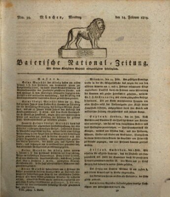 Baierische National-Zeitung Montag 14. Februar 1814