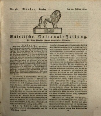 Baierische National-Zeitung Dienstag 22. Februar 1814