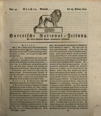 Baierische National-Zeitung Mittwoch 23. Februar 1814