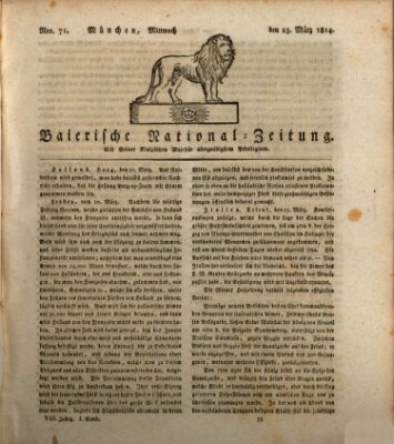 Baierische National-Zeitung Mittwoch 23. März 1814