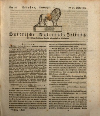 Baierische National-Zeitung Donnerstag 31. März 1814