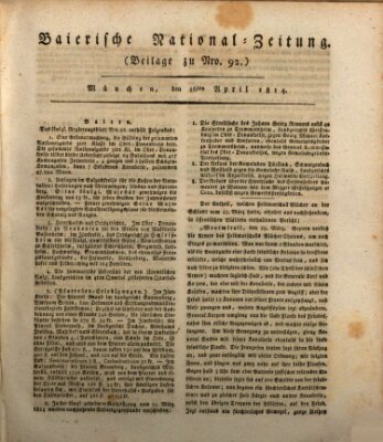 Baierische National-Zeitung Samstag 16. April 1814