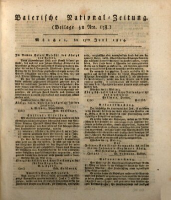 Baierische National-Zeitung Montag 13. Juni 1814