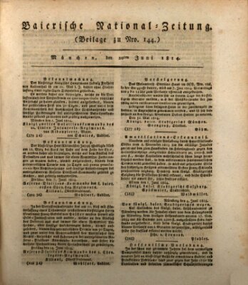 Baierische National-Zeitung Montag 20. Juni 1814