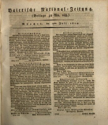 Baierische National-Zeitung Montag 18. Juli 1814