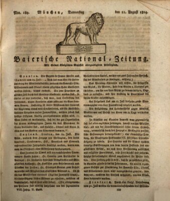 Baierische National-Zeitung Donnerstag 11. August 1814