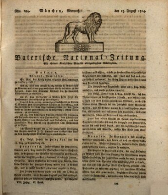 Baierische National-Zeitung Mittwoch 17. August 1814