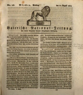 Baierische National-Zeitung Montag 22. August 1814