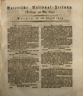 Baierische National-Zeitung Samstag 27. August 1814