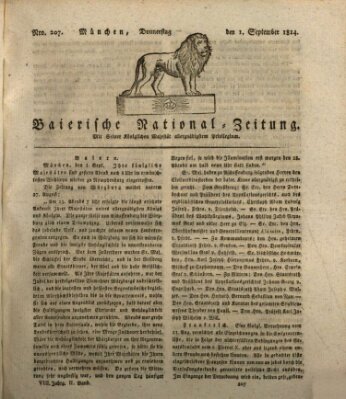 Baierische National-Zeitung Donnerstag 1. September 1814