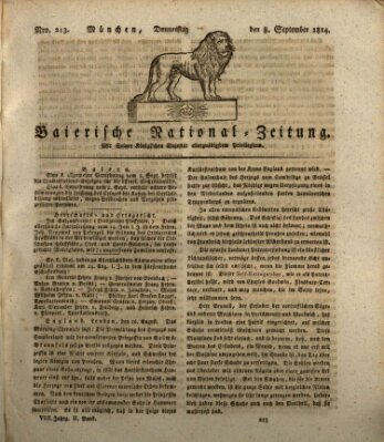 Baierische National-Zeitung Donnerstag 8. September 1814