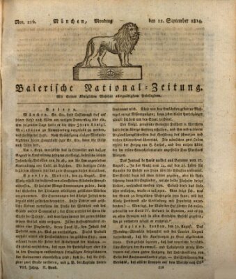 Baierische National-Zeitung Montag 12. September 1814