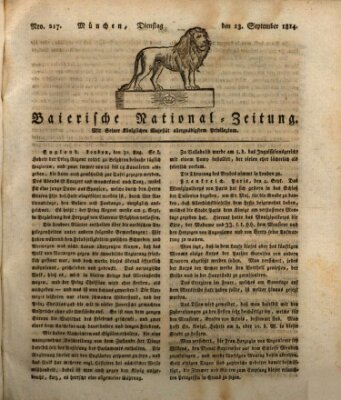 Baierische National-Zeitung Dienstag 13. September 1814