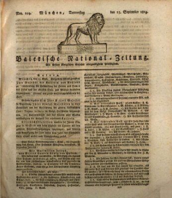 Baierische National-Zeitung Donnerstag 15. September 1814