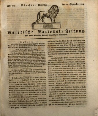 Baierische National-Zeitung Donnerstag 22. September 1814