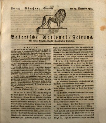 Baierische National-Zeitung Samstag 19. November 1814