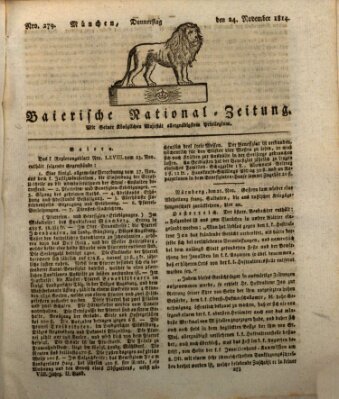 Baierische National-Zeitung Donnerstag 24. November 1814