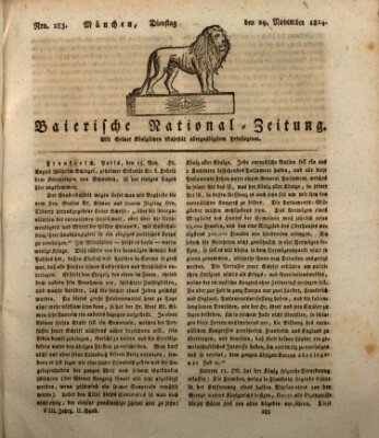 Baierische National-Zeitung Dienstag 29. November 1814