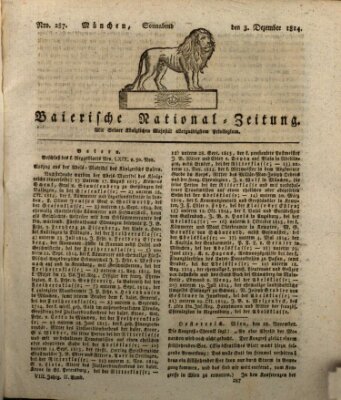 Baierische National-Zeitung Samstag 3. Dezember 1814