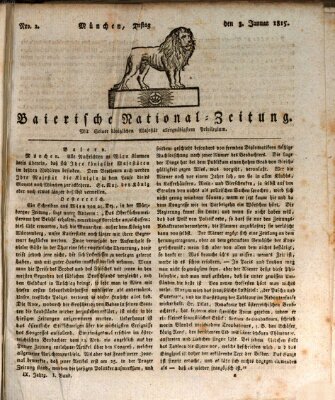 Baierische National-Zeitung Dienstag 3. Januar 1815