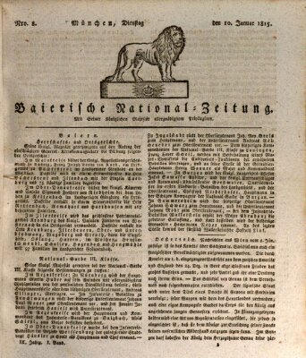 Baierische National-Zeitung Dienstag 10. Januar 1815