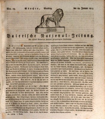 Baierische National-Zeitung Montag 23. Januar 1815