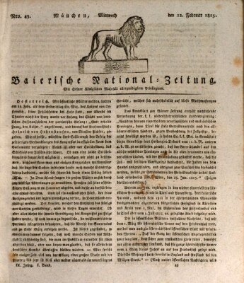 Baierische National-Zeitung Mittwoch 22. Februar 1815