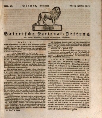 Baierische National-Zeitung Donnerstag 23. Februar 1815