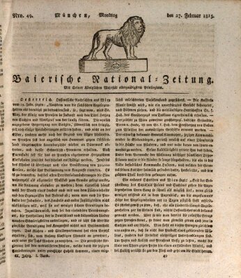 Baierische National-Zeitung Montag 27. Februar 1815