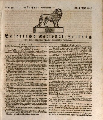 Baierische National-Zeitung Samstag 4. März 1815