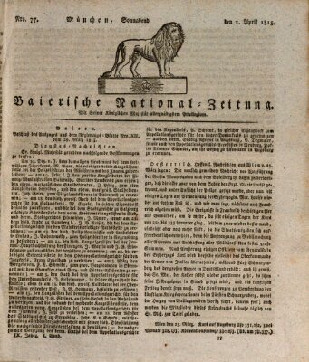 Baierische National-Zeitung Samstag 1. April 1815