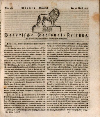 Baierische National-Zeitung Samstag 22. April 1815