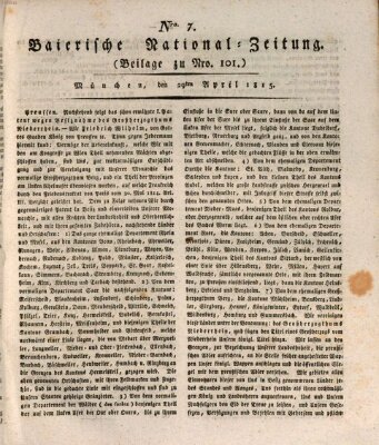 Baierische National-Zeitung Samstag 29. April 1815