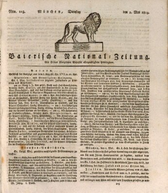 Baierische National-Zeitung Dienstag 2. Mai 1815