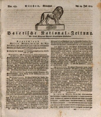 Baierische National-Zeitung Samstag 29. Juli 1815